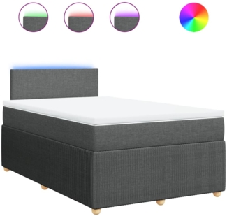 vidaXL Boxspringbett mit Matratze Dunkelgrau 120x190 cm Stoff 3289689