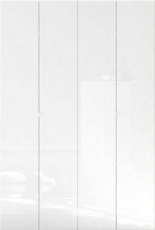 INOSIGN Schuhschrank SMILE Breite 124 cm, Höhe 184 cm, Schuhregal mit 7 Ebenen, 14 Fächer Schuhkommode in Weiss Hochglanz Lack, 2 Metallgriffe