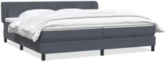 vidaXL Boxspringbett mit Matratzen Dunkelgrau 200x210 cm Samt 3317710