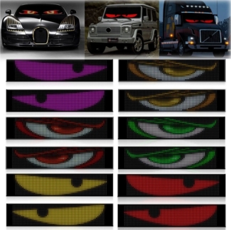 QUBEBU LED Stripe 2in1 Devil's Eye Lampe For Cars Led Augen für Lkw, Ambiente Innenraum, mit APP-Steuerung und Fernbedienung, Kompatibel mit iOS und Android