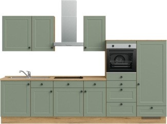 nobilia® Küchenzeile "Cascada I", vormontiert, Ausrichtung wählbar, Breite 330 cm, wahlw. mit E-Geräten