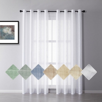 BYSURE Gardine, Ösen (2 St), transparent, Voile, Leinenoptik Vorhang