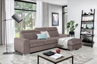 99rooms Neilo Ecksofa Velours ESITO Beige Rechts ohne