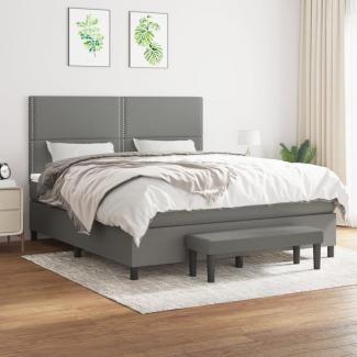 vidaXL Boxspringbett mit Matratze Dunkelgrau 160x200 cm Stoff, Härtegrad: H2 [3136526]