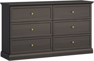 AX LIVING Kommode mit 6 Schubladen Levantos K6S – 146cm Schwarz Grafit
