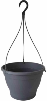 SIENA GARDEN Hängeampel Ø 25 x 17 cm, anthrazit Pflanzgefäß aus Kunststoff