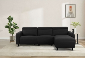 Home affaire Ecksofa SKAANE Lederoptik, L-Form, 274 cm, manuelle u. elektrische Funktion, rundes Design, Kopfteilverstellung, Federkernpolsterung