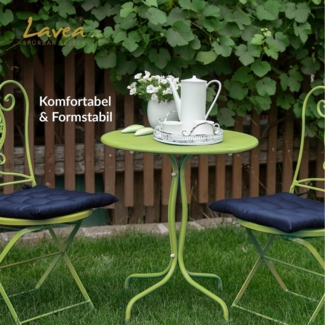 Lavea Stuhlkissen MONACO - weich gepolsterten Sitzkissen Set (4er & 8er), 40x40x3 cm, mit Stoffbändern, Indoor & Outdoor, für Garten & Balkon