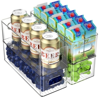 zggzerg Aufbewahrungsbox Kühlschrank Organizer Stapelbar 4er Set,Küchen Aufbewahrungsbox (4 St)