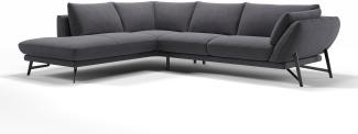 Sofanella Ecksofa ESTELLA Eckcouch Wohnlandschaft Stoffcouch in Dunkelgrau