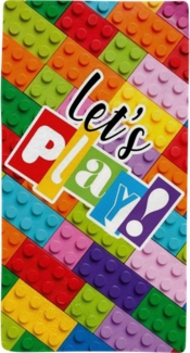 Detexpol Duschtuch Bausteine Unisex Kinder, Frottee (1-St), Handtuch, Duschtuch, Badetuch, Strandtuch, Frotteehandtuch