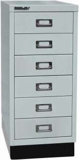 Bisley MultiDrawer™, 29er Serie mit Sockel, DIN A4, 6 Schubladen, Farbe lichtgrau