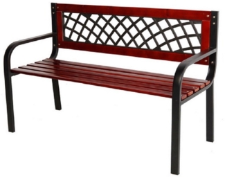 Parkbank Tannenholz Gartenbank Sitzbank Holz Metall Balkon Terrasse 118x74 cm
