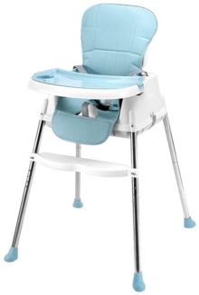 wuuhoo® Baby Hochstuhl Finn - Kinderhochstuhl mit 5-Punkt-Gurt, Kissen und Tablett, rutschfester Kinderstuhl mit Fußstütze - Baby & Kleinkinder Zubehör blau
