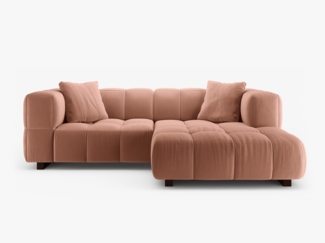 Micadoni Ecksofa Puma 3-Sitzer Rechts Samt Rosa