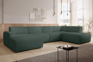 AX LIVING XXL Sofa U Form Didim Grün 415cm breit modern & großzügig R