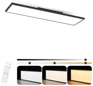 ZMH LED Deckenleuchte Wohnzimmer Schwarz/Weiß Deckenpanel Dimmbar mit Fernbedienung Büro, Augenschutz, LED fest integriert, 3000-6500K, 100x30 CM Modern Deckenlampe 24W Küchenlampe Küche