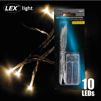 10er Lichterkette LED Batteriebtrieben Dekolicht Weihnachtslichterkette warmweiß