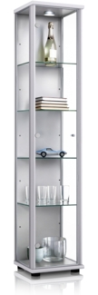 K-Möbel Glasvitrine C1014 (Glasvitrine (176x37x33 cm) mit 1 Glastür) Glasvitrine stehend
