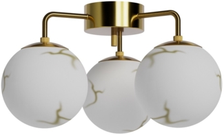 By Rydéns 4202550-5000 Deckenleuchte Bellagio 3-flammig Messing Weiß