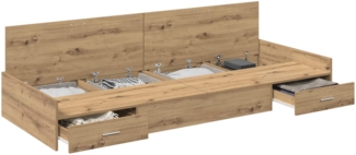 vidaXL Bettrahmen mit Kopfteil Artisan-Eiche 70 x 190 cm Holzwerkstoff 3335260