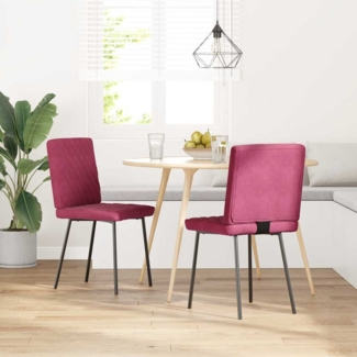 vidaXL Esszimmerstühle 2 Stk. Weinrot Samt 4101108