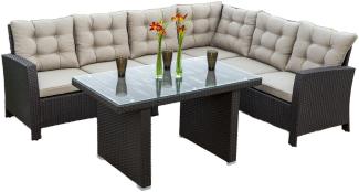 Santana Eckset inkl. Tisch, braun