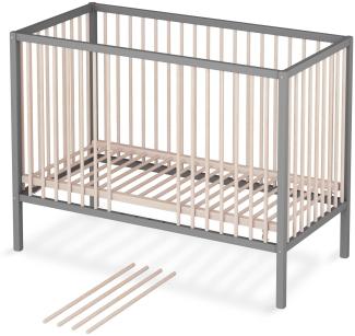 Sämann Babybett Sleepy 60x120 cm, grau/natur