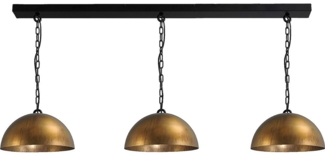 Pendelleuchte Larino 3-flammig Stahl Altmessing 130x30 cm