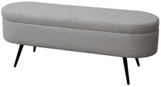 SVITA Sitzbank IVY, mit Stauraum, Ottomane, Hocker, Teddybouclé, Grau