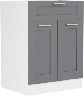 VCM Küchenmöbel Unterschrank Colura 919356 Weiß / Anthrazit H. 82 x B. 60 x T. 46 cm