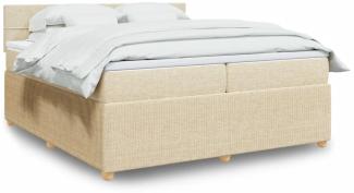 Boxspringbett mit Matratze Creme 200x200 cm Stoff 3287568