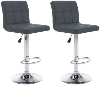 vidaXL Barhocker 2 Stk. Grau Kunstleder [323638]