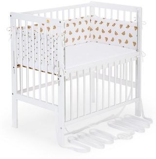 FabiMax Beistellbett Flex weiß, 2in1, Beistellbett und Stubenbettchen in Einem, innovatives Seitenteil