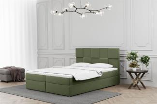 Boxspringbett Schlafzimmerbett JOLIE 120x220cm in Stoff Matt Velvet Olive