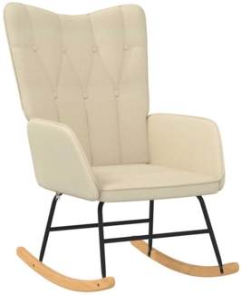 Schaukelstuhl Creme Stoff [327613]