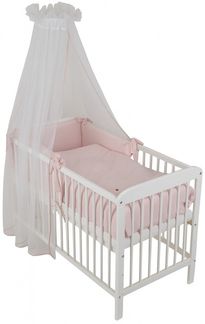 Komplett-Babybett 60x120 – Rosa & Wende-Bettwäsche Interlock