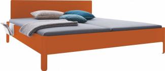 NAIT Doppelbett farbig lackiert Tizianrot 160 x 220cm Mit Kopfteil