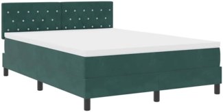 vidaXL Boxspringbett mit Matratze Dunkelgrün 160 x 200 cm Stoff 3339119