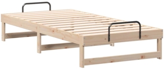 vidaXL Bettgestell mit Tragegriffen Braun Massivholz Kiefer 873151