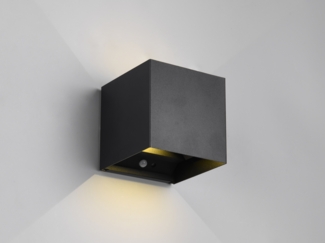 Reality Leuchten LED Wandleuchte TALENT, LED Wandlampe mit Magnet Wandhalterung, up-and-down Licht IP44, Bewegungsmelder, LED fest integriert, Warmweiß, Bewegungsmelder Dämmerungssensor Akkubetrieb USB-Anschluss Schalter