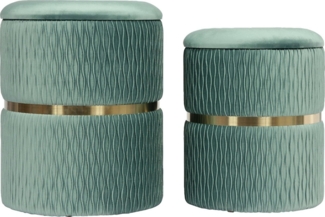 Kayoom Sitzhocker Hocker Milas 2er-Set, Praktischer und versteckter Stauraum (Set, 2 St), stapelbar, mit Stauraum, Edelstahlsockel, Farbenfroh unaufdringlich