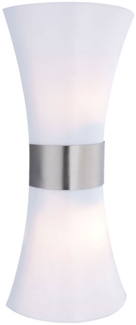 Wandleuchte, IP44, Up & Down, Edelstahl, opal, H 35cm