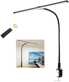 Novzep Klemmleuchte LED Klemmtischleuchte 18W, 46 cm Monitorlampe, dimmbar & augenschonend, LED fest integriert, Mit Fernbedienung, Tischleuchte