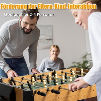 Tischkicker in Wettbewerbsgröße Kickertisch für Erwachsene und Kinder 122 x 61 x 79cm Braun