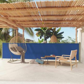 vidaXL Seitenmarkise Ausziehbar 117x600 cm Blau 317948