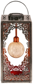 Dehner LED Solarleuchte Solar-Laterne Marsa, verschiedene Größen, Metall, Warmweiß, romantische LED-Laterne mit orientalischen Ornamenten
