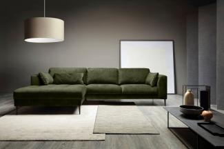 TRENDMANUFAKTUR Ecksofa Luzi, wahlweise mit Schlaffunktion und Bettkasten bestellbar, L-Form, Designsofa mit tollem Sitzkomfort, Metallfüße schwarz, Breite 280 cm