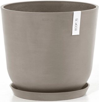 ECOPOTS Blumentopf Oslo 35 Taupe, für innen und außen: frostsicher, bruchsicher und lichtbeständig