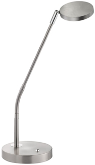 LED Tischleuchte, nickel matt, dimmbar, beweglicher Spot, H 60 cm